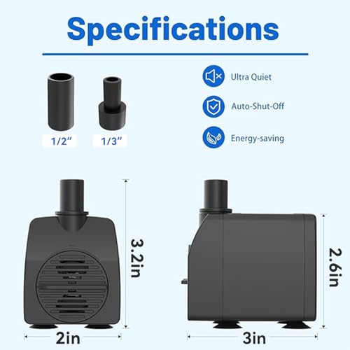 Image of Knifel Submersible Water Pump 200GPH with Auto Shut Off 5.2ft High Lift