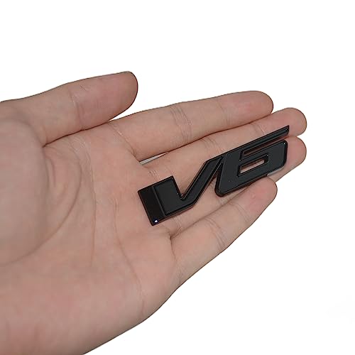 Image of 1pcs V6 Emblem 3D Badge Truck Nameplate Sticker Decal Letter Logo Replacement for 17-21 V6 (Gloss Black)