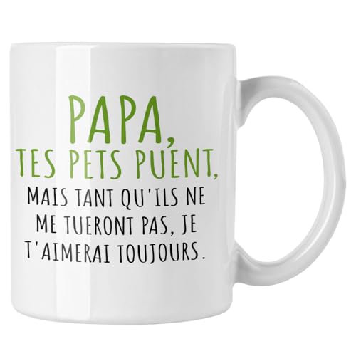 Vulfire Tasse Papa Tes Pets Puent – Idée Cadeau Drôle pour la Fête des Pères – Cadeau Original pour Homme, Papa ou Grand-père, Anniversaire, Noël,...