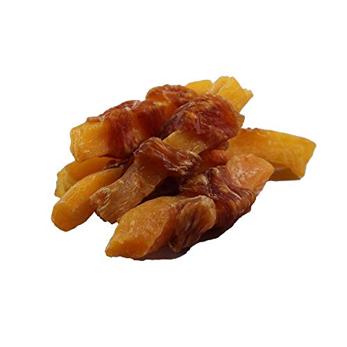 Image of Amazon Brand - Solimo Sweet Potato & Chicken Jerky Dog Treats, 2 pounds (Pack of 2)