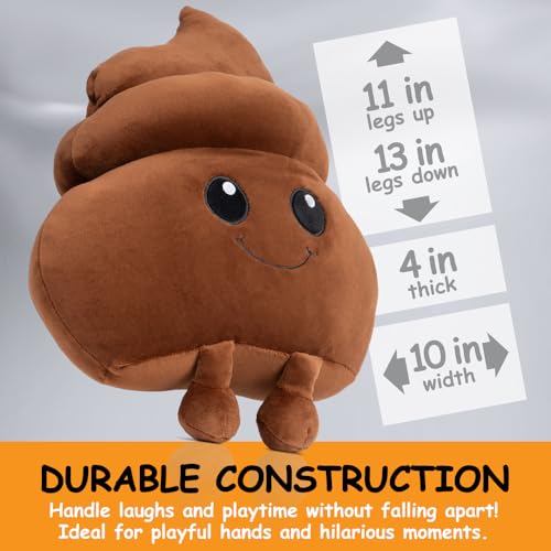 Image of Twiddler Toys Poop Emoji Fart Noise Maker - Large 11 inch Plush Pillow Toy with 20 Hilarious Farting Sounds - Funny Gag Gift for Friends and Coworkers