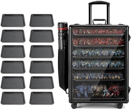 1.2X-Large Miniature Carrying Case Bundle with 12 Metal Trays Total