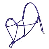 Harrison Howard Rope Halters for Horses Super Sturdy Horse Rope Training Halter with 4 Knot 1/4' Stiff Halter Cord Size Small - Purple