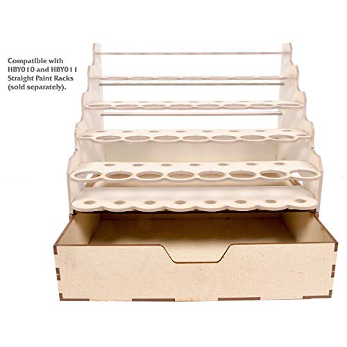 Image of The Broken Token Modular Paint Rack - Single Straight Drawer Organizer for Paint Bottles, Pots, and Brushes - Expands Storage, Elevates Racks - Customize Your Pieces with Easy Organization & Access