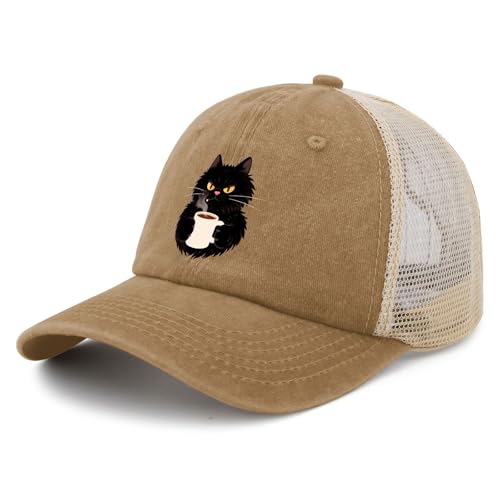 Coffee Cap Ferals but Fashionable – Cat Hat Edition Cats Sun hat Cycling caps2