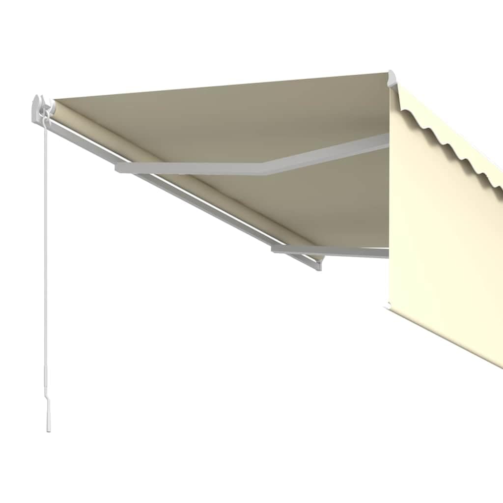 Toldo manual de 3 x 2,5 m, color crema blanco para balcón, terraza, protección solar de aluminio y tejido de poliéster, altura ajustable y diseño robusto para jardín exterior