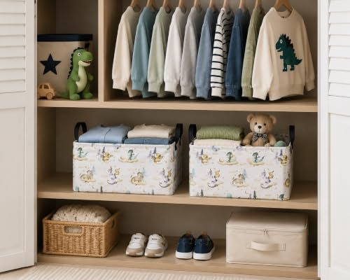 Image of Rec Toy Box Chest Kids Hamper Storage Basket Collapsible Organizer Bin Gift Baskets for Home /Dorm /Kitchen /Pet /Office /Closet /Shelf