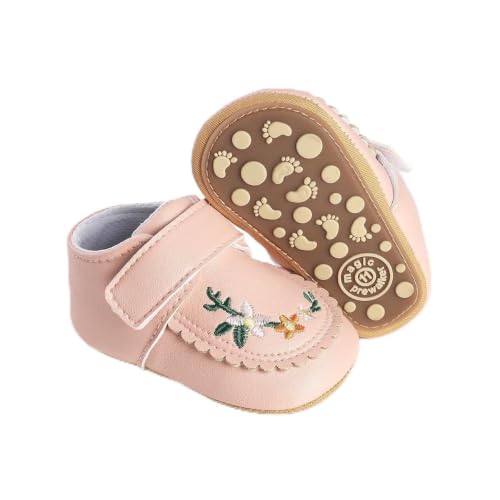 Image of HsdsBebe Baby Boys Girls Pu Leather Hard Bottom Walking Sneakers Toddler Rubber Sole First Walkers Infant Cartoon Slippers Crib Shoes