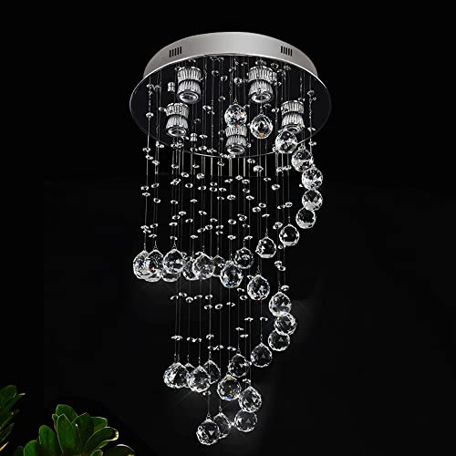 Lampe à suspension en acier inoxydable de luxe simple en cristal