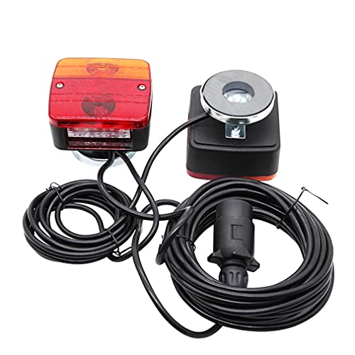 Hawkeye Kit d'éclairage magnétique de remorque à LED étanche pour camion Van Caravan Machines agricoles (ambre & rouge-ampoule, carton)