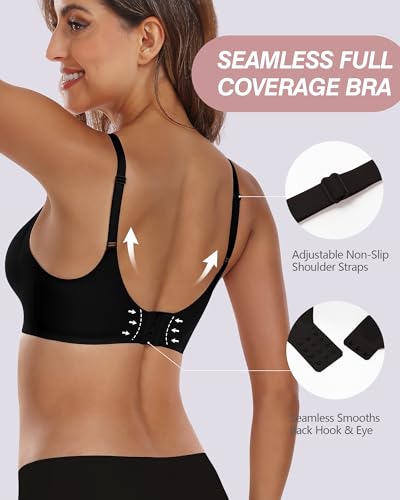 Image of HORISUN Womens Bras Comfortable Wireless Push Up Bra Seamless Full Coverage No Underwire Bralettes for Women with Support