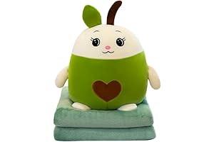 Kids Travel Blanket and Fruits Stuffed Throw Pillow 3-in-1
