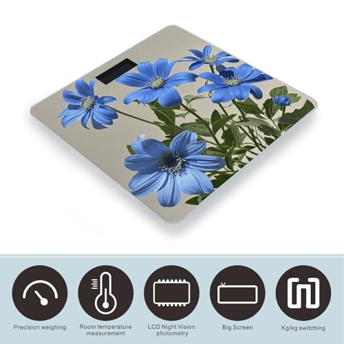 Báscula Digital de Baño con Vidrio Templado Azul Cian miniatura 3