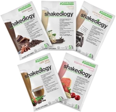Shakeology Sampler Pack Vegan Protein Powder, Gluten Free Superfood Protein Shake with Supergreens, Probiotics for Gut Health, Adaptogens, Vitamins, 16g Plant Protein per Serving