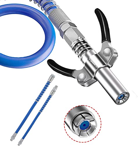 Coupler Embout Pompe à Graisse avec 30cm et 40cm Tuyau Flexible, 10000 PSI Coupleur G de Pistolet à Graisse Haute Pression pour Tous Les Types de Presses à Graisse