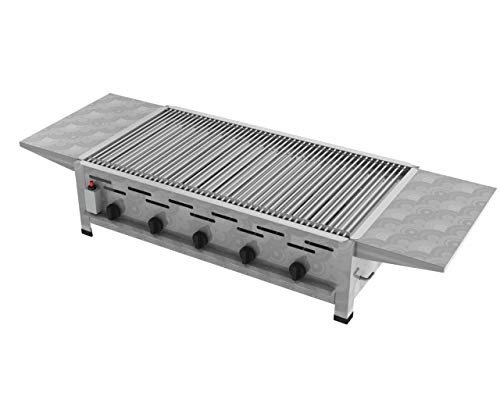 ChattenGlut Professional Gastrobräter 5-flammig Tischgerät Edelstahl Stahlbrenner für Flüssiggas 980x530x270 mm (18kW Einzelne Edelstäbe als Rost + Seitenablagen) ChattenGlut Professional Gastrobräter 5-flammig Tischgerät Edelstahl Stahlbrenner für Flüssiggas 980x530x270 mm (18kW Einzelne Edelstäbe als Rost + Seitenablagen)