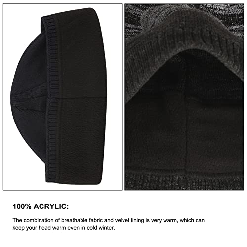 Image of Mens Winter Warm Knitting Hats Plain Skull Beanie Cuff Toboggan Knit Cap