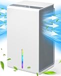 Dehumidifiers for Home, Portable Dehumidifier for Bedroom with 7 Colorful LED Sleep Mode, Ultra Quiet Dehumidifier for Drying Clothes Auto Off&Defrost Small Dehumidifiers for Bathroom RV(700ML/24H)