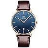 BEN NEVIS Mens Watches, Minimalist Fashion Simple Wrist Watch for Men Analog Date with Leather Strap