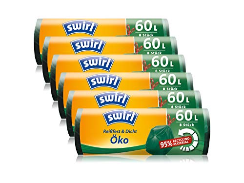 Swirl 60 L Certificado bolsas de basura con cinta de cierre, 6 pack (6 x 8 unidades) Cover