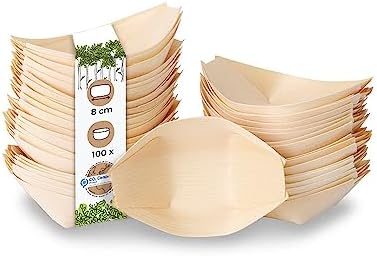 100 Barquettes Alimentaires Jetables En Feuille De Palmier BIOZOYG 8cm - Écologiques Et Naturelles