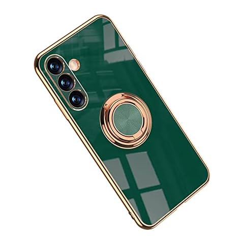 HOUSON Mobile Phone Case for Samsung Galaxy A13 4G, Electroplated Soft TPU Silicone Protective Case Ultra Thin with 360 Degree Ring Green Cover