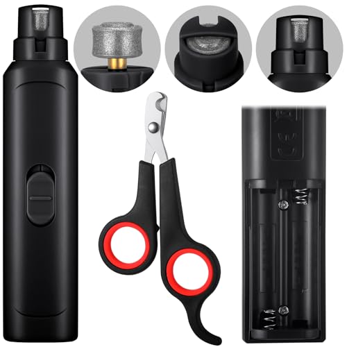 Image of Lasnten 2 Pcs Bird Nail Grinder with Clipper Bird Nail Trimmer File Pet Grooming Tool for Parrot Budgerigars Parakeets Myna Conure Finches Lovebirds(Black)