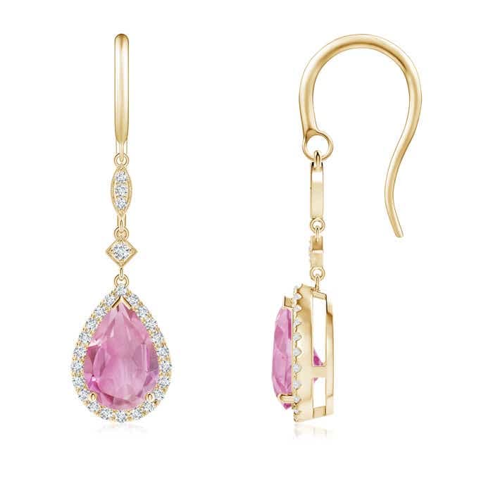 ANGARA Natural Pink Tourmaline Earrings...