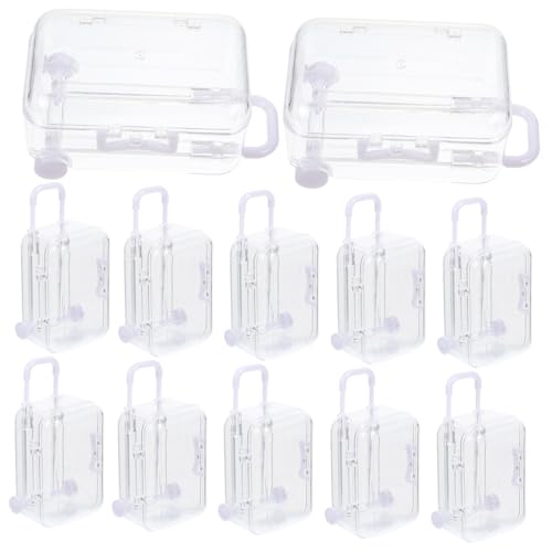 CONGARTENO 12個 透明ミニスーツケース型フェイバーボックス 結婚式やパーティーデコレーション用 小型キャンディーボックス お菓子収納やジュ