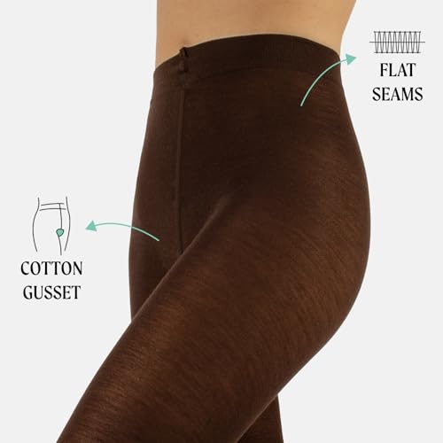 Image of CALZITALY Woman Merino Wool Tights, 100 DEN Warm Tights, Multicolor Winter Pantyhose, S - XL - Made in Italy