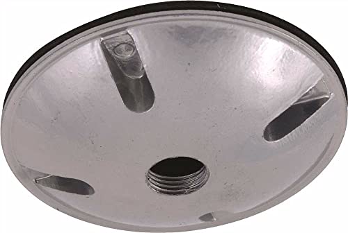 Ubersweet 662026 Aluminum Lamp Holder Weatherproof Cover, Round, Tapped Hold, 1/2