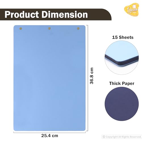 Image of Lakeer 14.5 x 10 Inch DIY Scrapbook-Photo Album | 15 Sheets (30 Pages)-300 GSM Thick | For Photo Album, DIY Craft, Scrapbooking Activity, Sketching (Navy Blue)