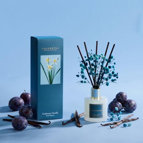 Image of COCORRINA Reed Diffuser - Cashmere Vanilla 3.38 fl oz Reed Diffuser for Bedroom Bathroom Home Decor