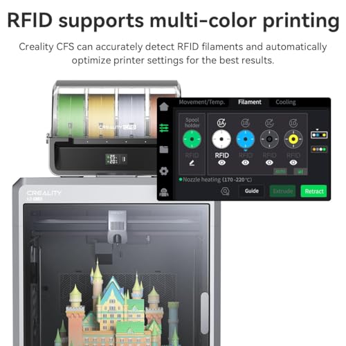 Image of Creality Hyper PLA RFID Filament, 3D Printer Material 1.75mm with RFID Tags for Creality Filament System Auto Identification, High-Speed Printing Material