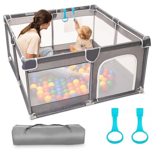 Image of Baby Playpen for Babies and Toddlers, Indoor & Outdoor Use,Baby Fence, Soft Breathable Mesh, Anti-Fall Design, Toddler-Friendly Gate, Ensuring Safe Playtime
