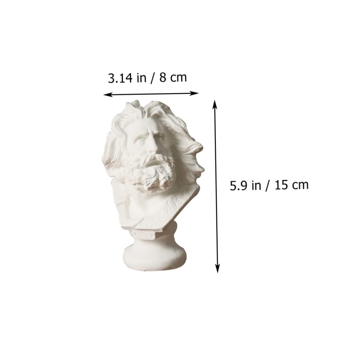 PRETYZOOM Marseille Plaster Sculpture Head Statue Elegant Resin Figurine Ornament for Home Office Decor Artistic Character Adornment Unique Present Idea