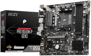 MSI PRO B550M-P GEN3 Motherboard, Micro-ATX, AM4 - AMD Ryzen 5000 Ready - DDR4 Boost 4400+MHz/OC, PCIe 3.0 x16 Slot, 1 x M.2 Gen3 Slot, 1G LAN