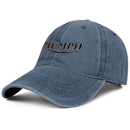 Baseball Hat Cotton Snapback Vintage Motorcycles-Logo- Denim Caps for Men Women, Blue-22, One Size