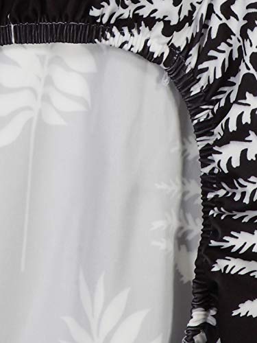 Image of Cortina Dining Chair Slipcovers | Protection Chair Covers | Leaf Print, Removable, Washable | Universal Fit Super Soft Stretchy Polyester Spandex | Hotel, Marriage, Wedding | Pack of 6, Black 1