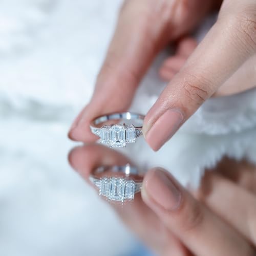 Certified Lab Grown Diamond Three Stone Engagement Ring, Ef-Vs Quality, Diamond Past Present Future Ring - Ready To Gift4