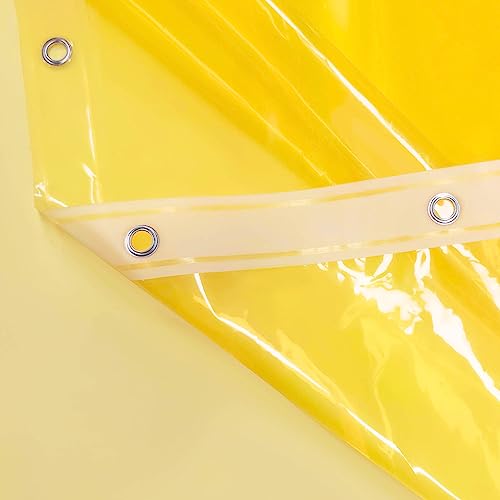 Image of Barossa Design Clear Yellow Shower Curtain Liner - Premium PEVA Shower Liner with 3 Magnets & Metal Grommets, Waterproof Lightweight Standard Size Curtains for Bathroom - Translucent Yellow