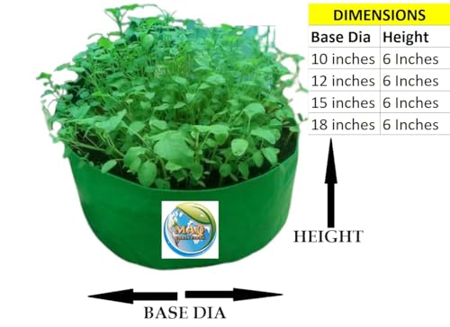 MASHKI HDPE Grow Bags for Terrace Gardening, Ideal for Growing Vegetable Plants Like Spinach and Palak. (Size 12x6 inch 5nos)