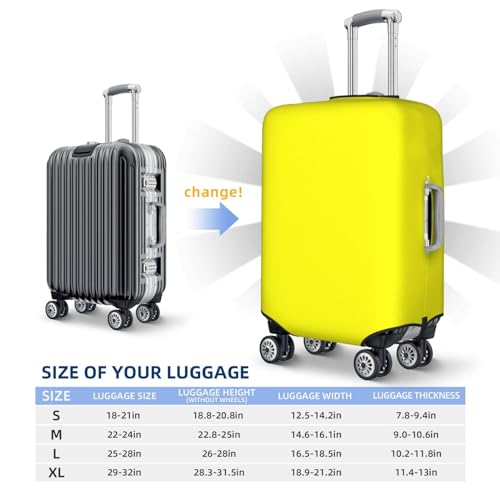 Luggage Cover - Yellow Print Travel Suitcase Covers For Luggage, High Elasticity Suit Case Cover Protector Fits 18-32 Inch2
