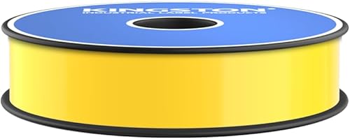 Kingston Cinta de etiquetas de vinilo premium, amarilla, 1 pulgada x 150 pies para DuraLabel, LabelTac, VnM SignMaker, SafetyPro, Viscom y otros