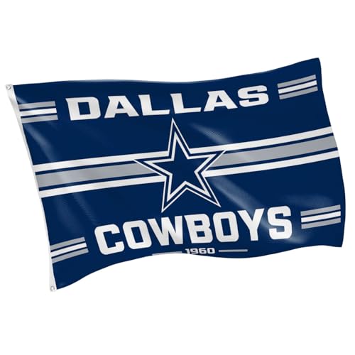 NFL Dallas Cowboys Vintage Flag | 3 x 5 Estate Flag with Grommets | Heavy Duty Banner for Outdoor Garden Patio Decoration | Indoor Wall Decor for Room | Works with Flagpoles for Outside House (Dallas Cowboys-Vintage)
