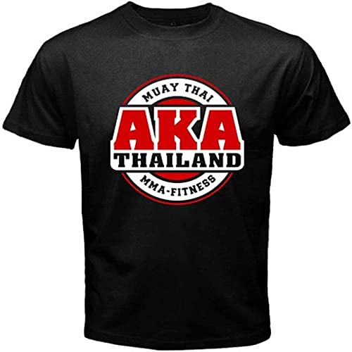YILIN AKA Thailand Gym Logo Muay Thai Kick Boxing Men's Black T-Shirt Size Black XL
