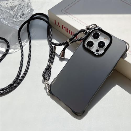 Coque cordon iPhone 15 avec lanière collier bandoulière paillettes