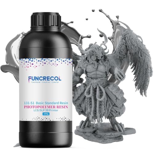 Image of 3D Printer Resin, 16K Upgraded Standard Photopolymer Resin, 405nm Fast UV-Curing Low Odor High Precision 3D Printing Resin for LCD /DLP /MSLA 3D Printer, 16K Grey 1000g