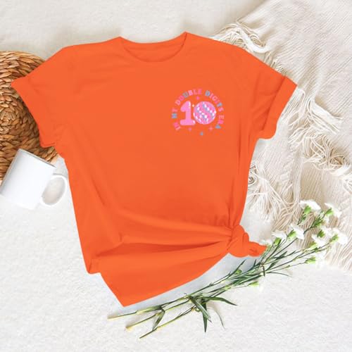 Image of Pairxily in My Double Digits Era Shirt for Girls 10th Cute 10 Year Old Girl Happy Birthday Shirts Gifts Short Sleeve Tops