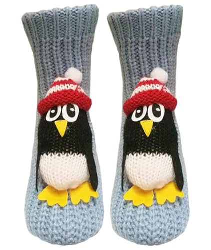 Image of Women's Non-slip Household Floor Socks Knit Casual Animals Slippers Socks Christmas Stockings Decor